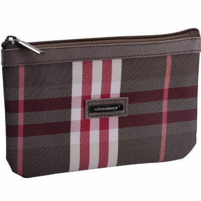 Personalized Checked Cosmetic Pouch
